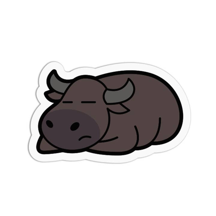 Sleepy Caraba-zzz Life Chill Carabao Textured Stickers for wholesale by the stkr store