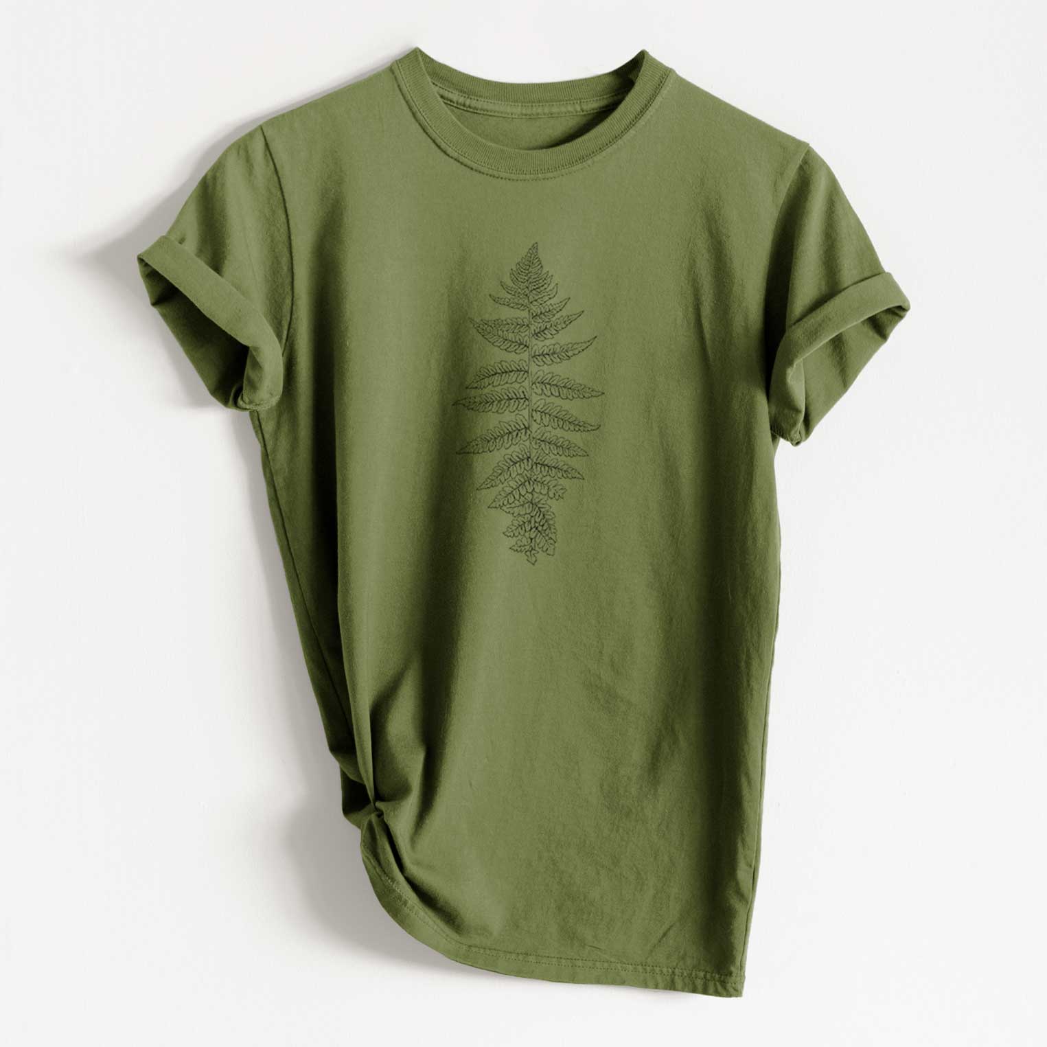 Because Tees - Wholesale Screen Printed T-Shirt - Unisex - Athyrium filix femina - Lady Fern - Heavyweight Men's 100% Organic Cotton Tee6
