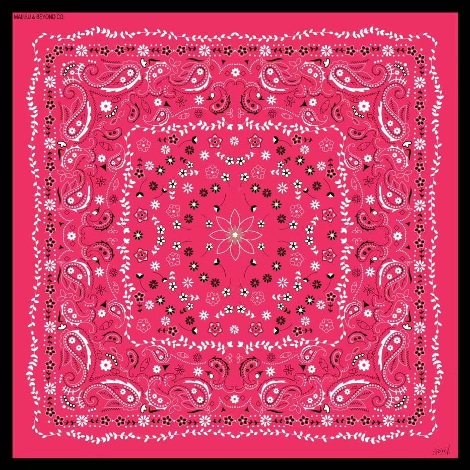 Malibu & Beyond Co /LENNOX MODE - Vendita all'ingrosso Bandana - Donna - Iconico bandana vintage americano in seta di gelso 100%!16