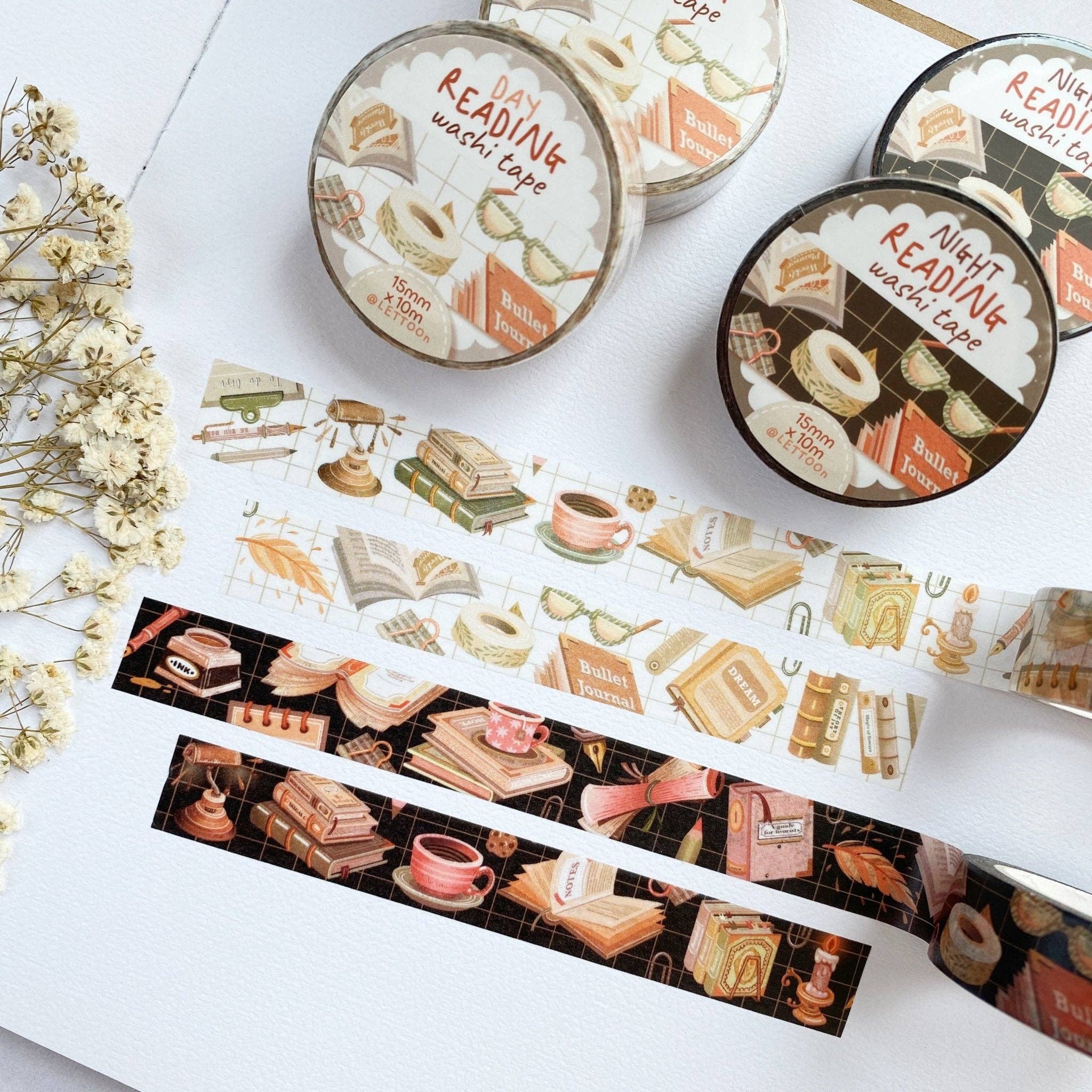 Lettoon – Großhandel Washi-Tape – Washi Tape – Tag- & Nachtlesen für Buchliebhaber9