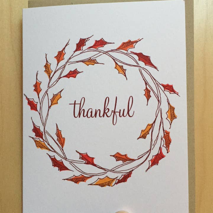 Thankful leaves for wholesale by Rachelink Cards & Illustrations