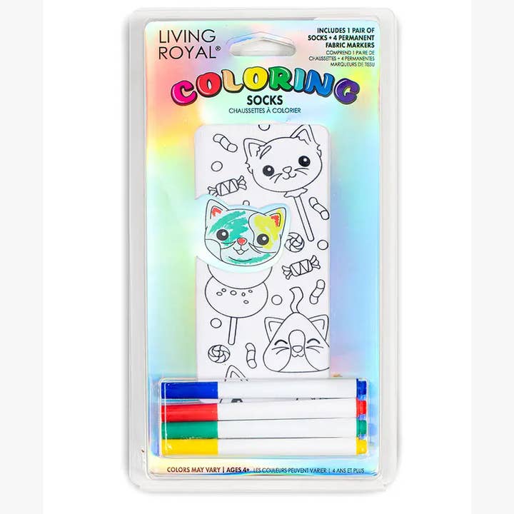 Living Royal - Wholesale DIY Craft Kit - Kids - Ankle Socks - DIY Coloring Kit - Candy Cats0