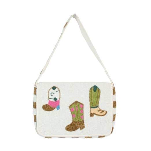 Fully Beaded Western Themed Ladies Shoulder Handbag for wholesale by Nima Accessories Inc