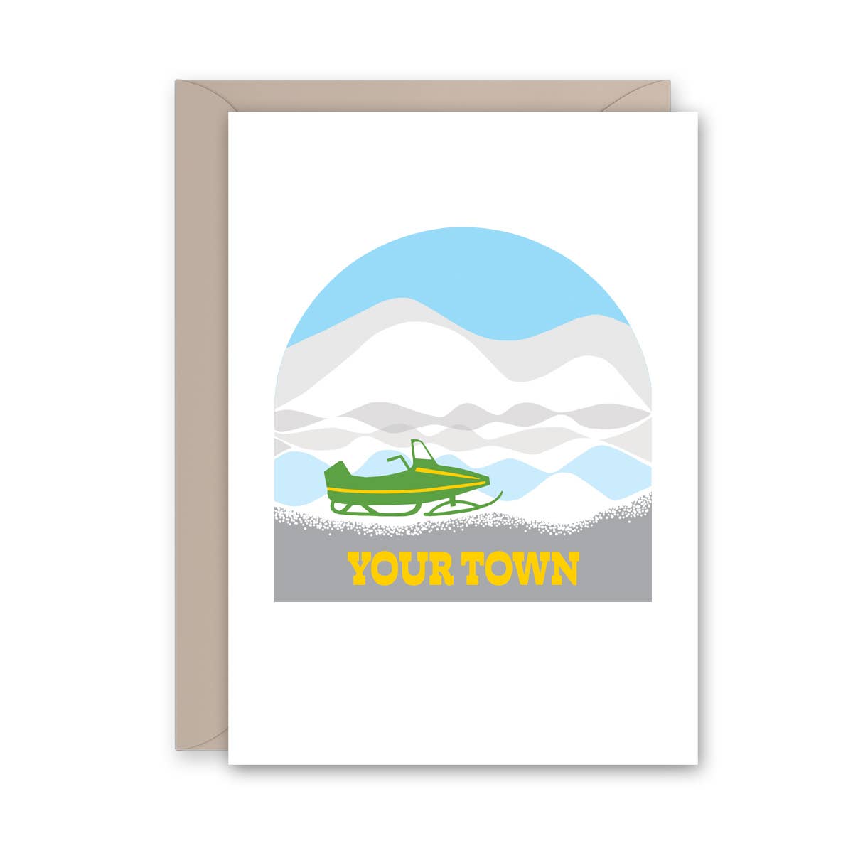 Rock Scissor Paper - Wholesale Stationery/Notecard Set - Personalized City Note Card - Snowmobile View0