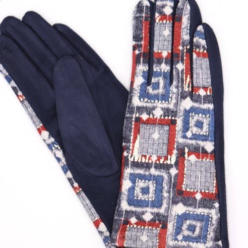 0136 One Size Geometric Touch Screen Gloves LOOWIE for wholesale by LOOWIE