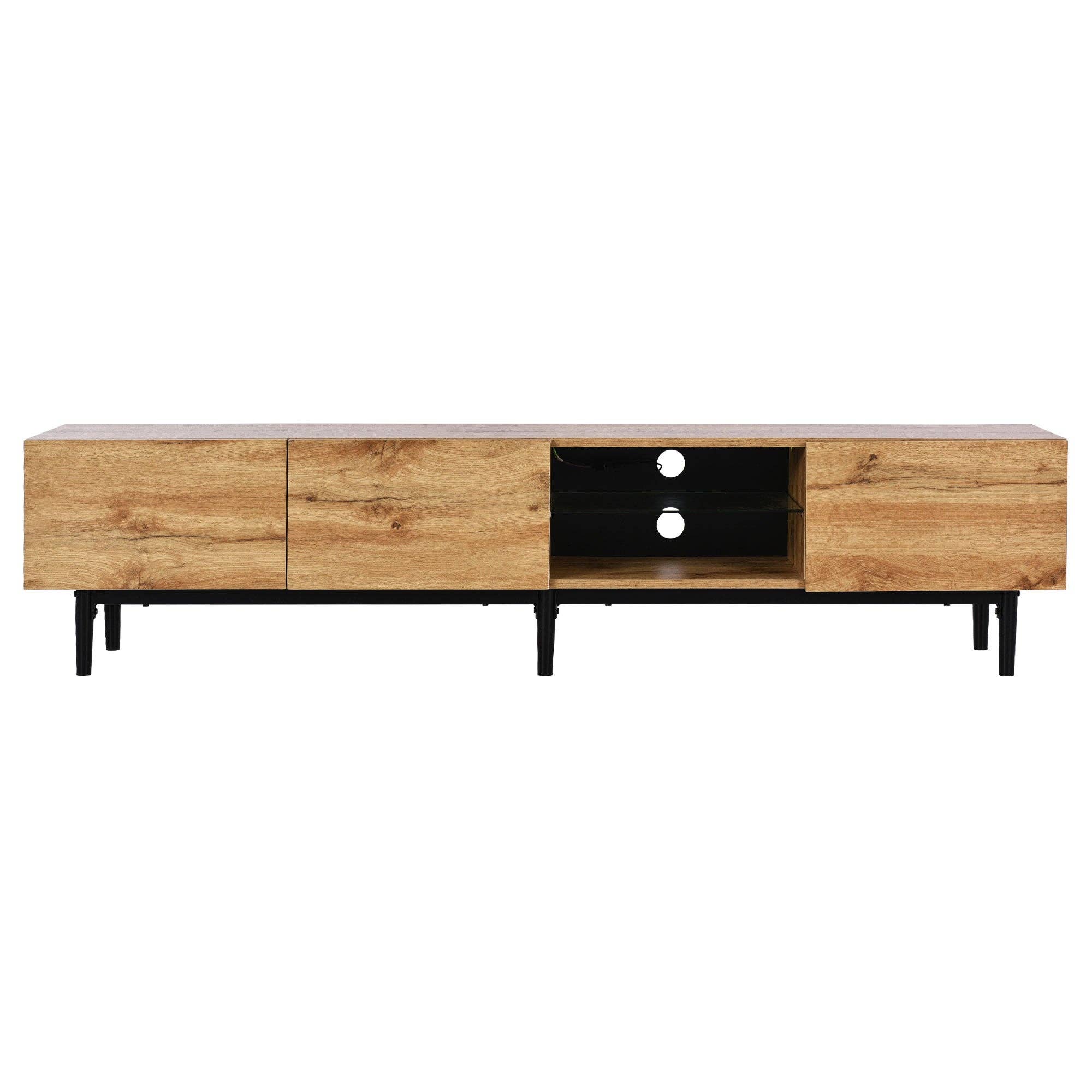 Urban Meuble - Wholesale Console Table - Modern wood grain effect TV stand with variable LED lights TRIEVAIT1