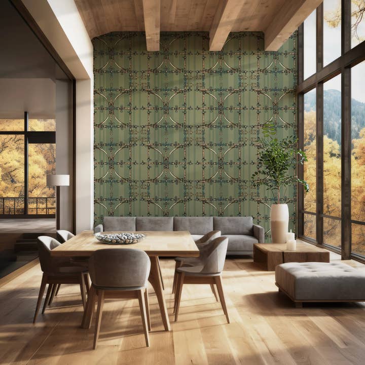 All Designs Equine - Wholesale Wallpaper - Sage Snaffle Bit Wallpaper Luxury Equestrian Home Decor Farmhouse Wall Accent Wallpaper Neutral Decor