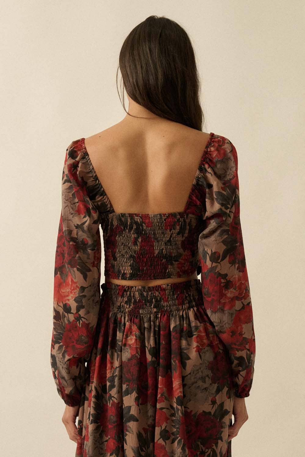 Promesa USA - Wholesale Blouse - Women's - Floral-Print Smocked Sweetheart Corset Peasant Top17