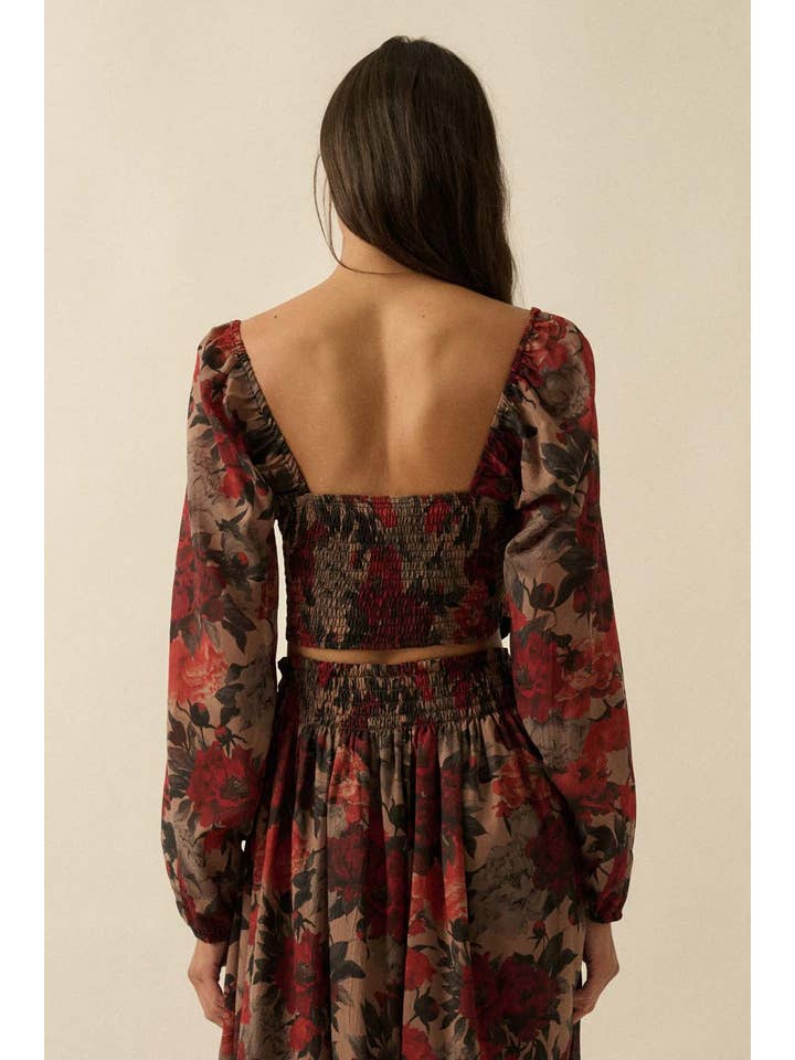 Promesa USA - Wholesale Blouse - Women's - Floral-Print Smocked Sweetheart Corset Peasant Top17