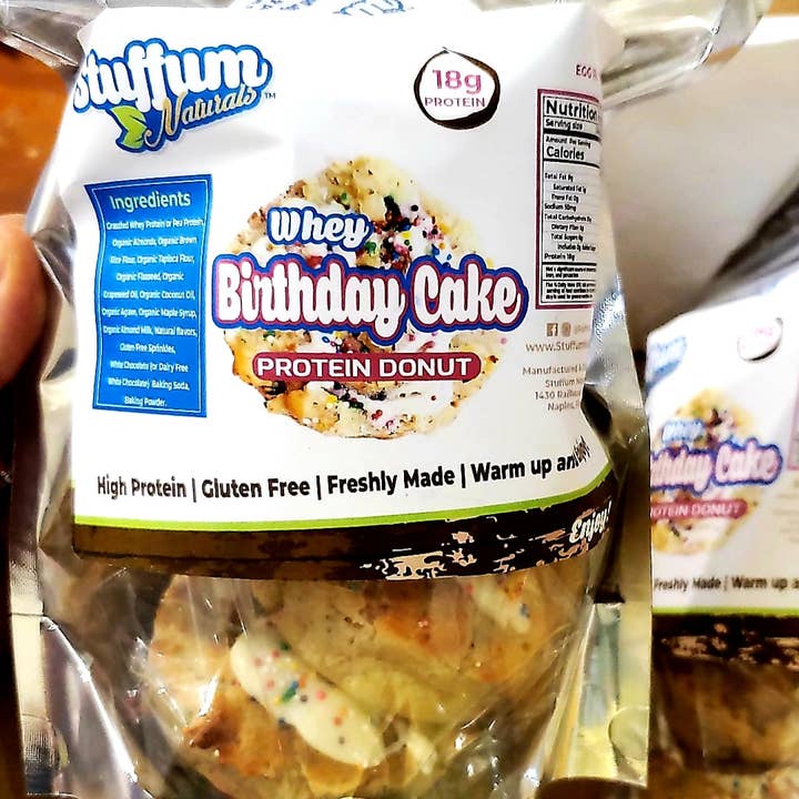 Stuffum Naturals – wholesale Cake – Birthday Cake Donut (Whey)2