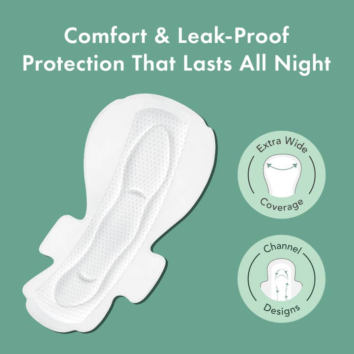 Rael - Wholesale Period Underwear - Women's - Rael Organic Cotton Cover Pads - Overnight