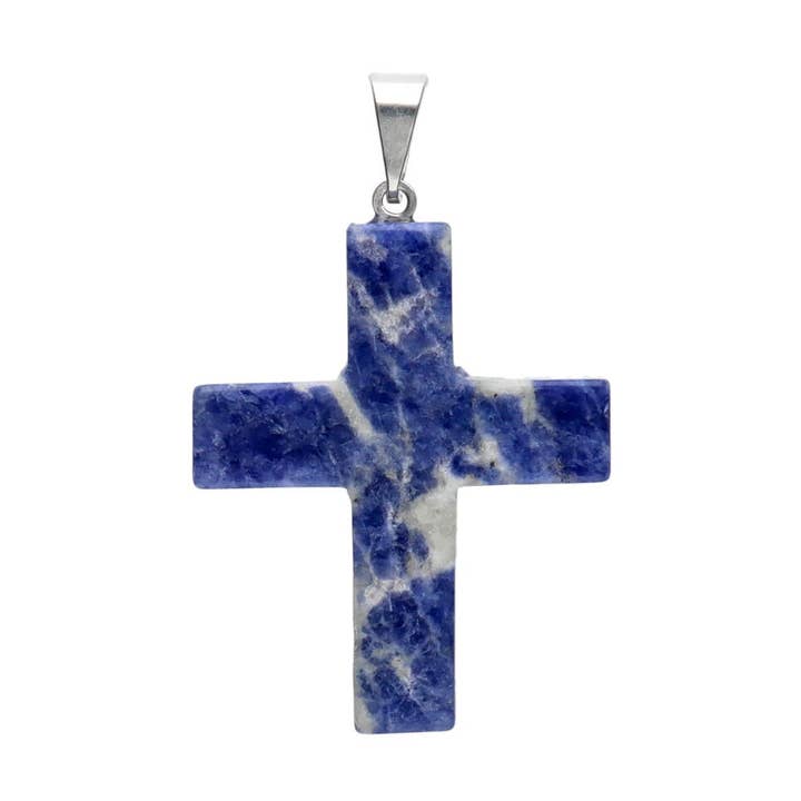 Sodalite cross pendant for wholesale by Vives de la Cortada S.L
