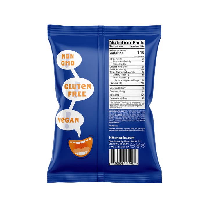 HA! Healthier Alternative - Wholesale Puffed Snack - HA! Cheddar Cheese Crunchers 1.2oz1