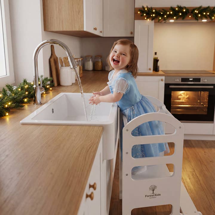 Premium Wooden Montessori Learning Tower | Adjustable Helper for wholesale by Forest Kids