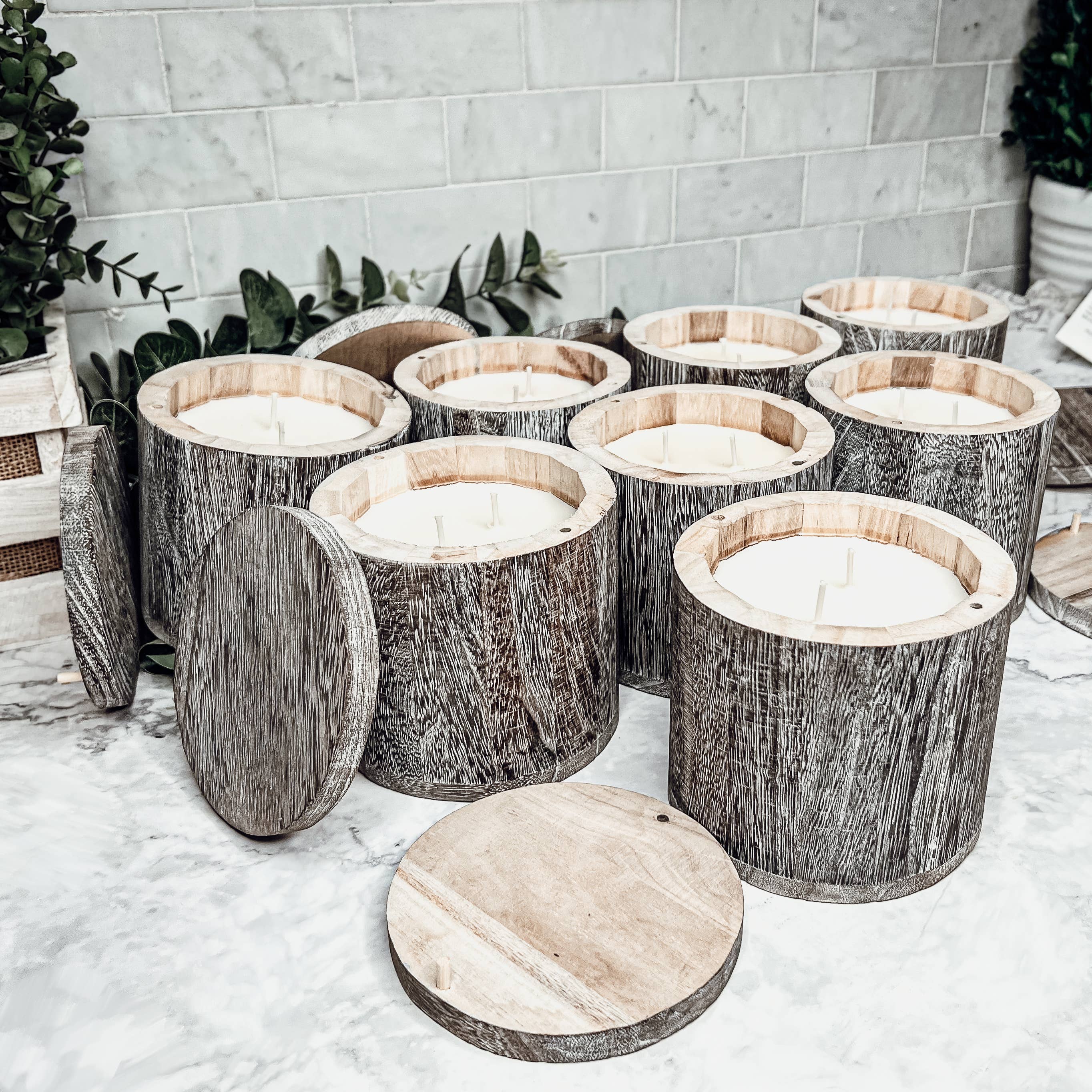 Gia Roma – wholesale Burkljus – Återanvändbar ljusvas i trä med lock, sojavax18