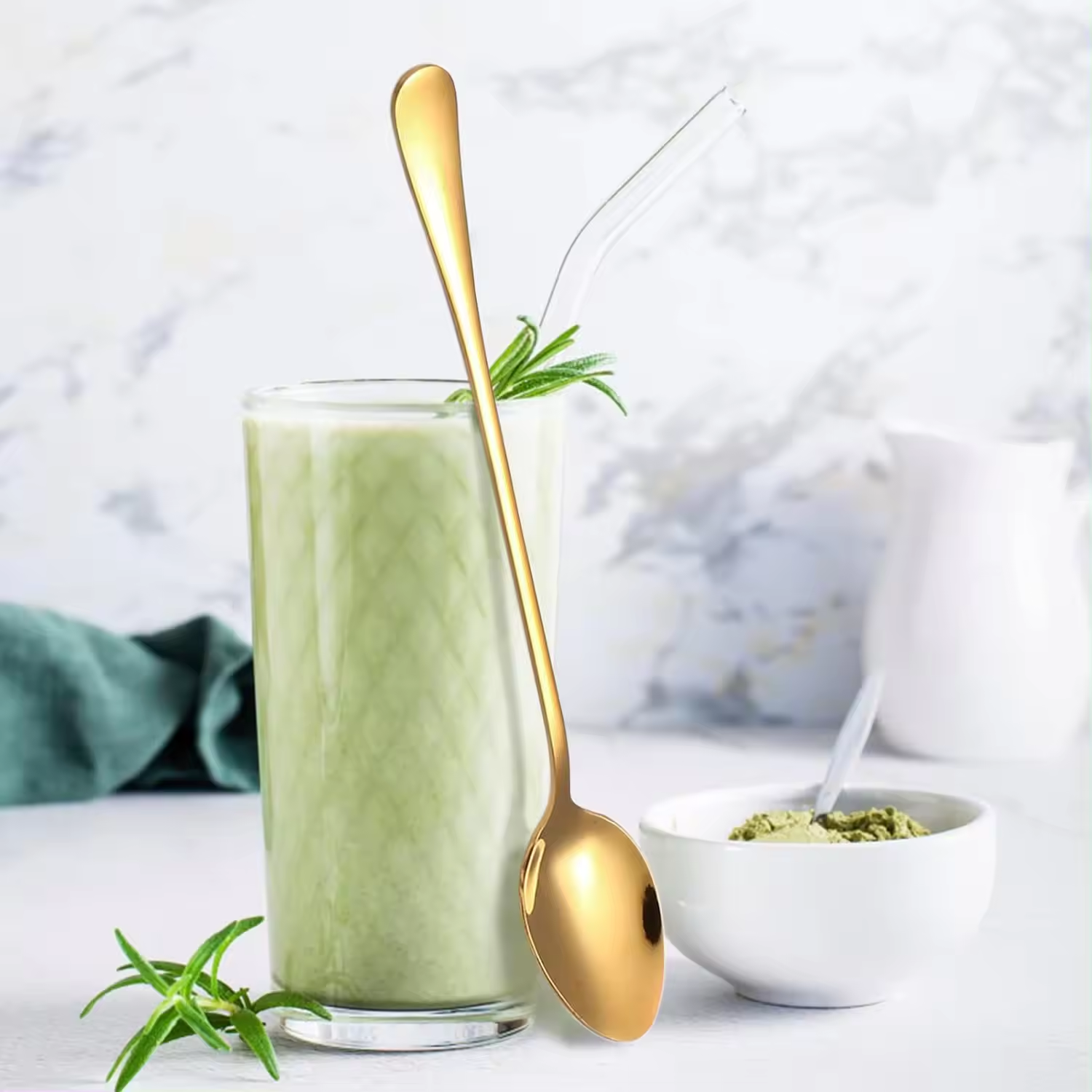 Sostraw & SmartThings - Wholesale Table Spoon (Cutlery) - Long Spoon - 2 shapes - 4 colors - Coffee, Tea, Ice cream8