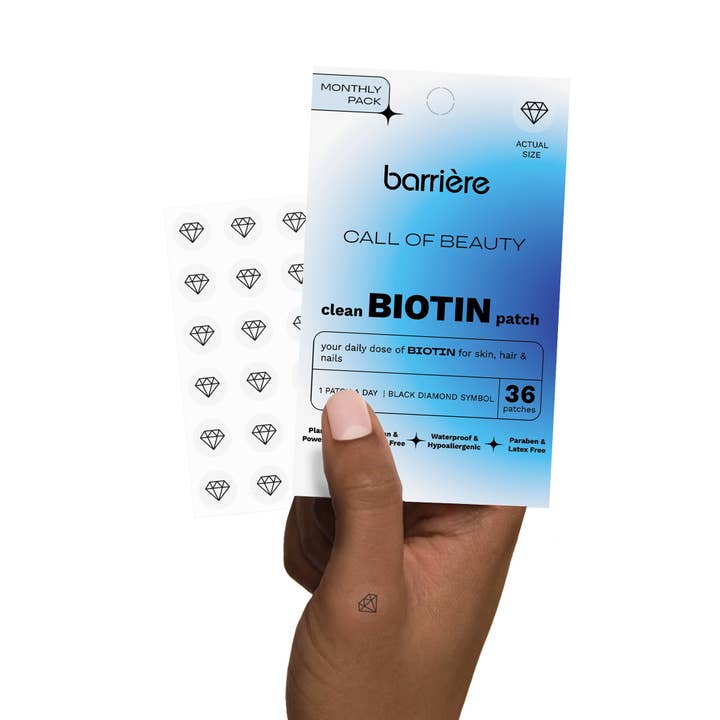 barriere - Venta al por mayor Suplementos/vitaminas para beber - Parche de biotina limpio de CALL OF BEAUTY, paquete de 36 unidades, icono de diamante