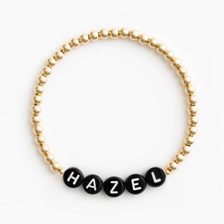 Names For Good - Wholesale Beaded Bracelet - Personalized 14K Gold 4mm Beaded Stretch Bracelet4