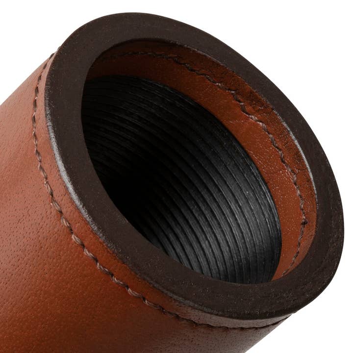 Black WE Games Professional, Leather Dice Cup Set - 5 Dice, Instructions for 10 Dice Games & Cloth Carry Bag for wholesale on Faire19