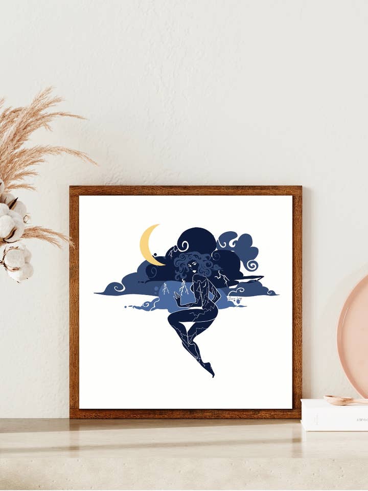 Onweersbuien godin giclee art print voor wholesale door Sheena lange Illustrations