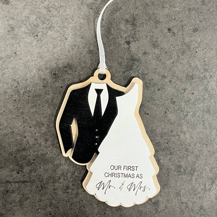 The Timber Lane Company - Wholesale Ornament - Our First Christmas Married Ornament - Wedding Gift