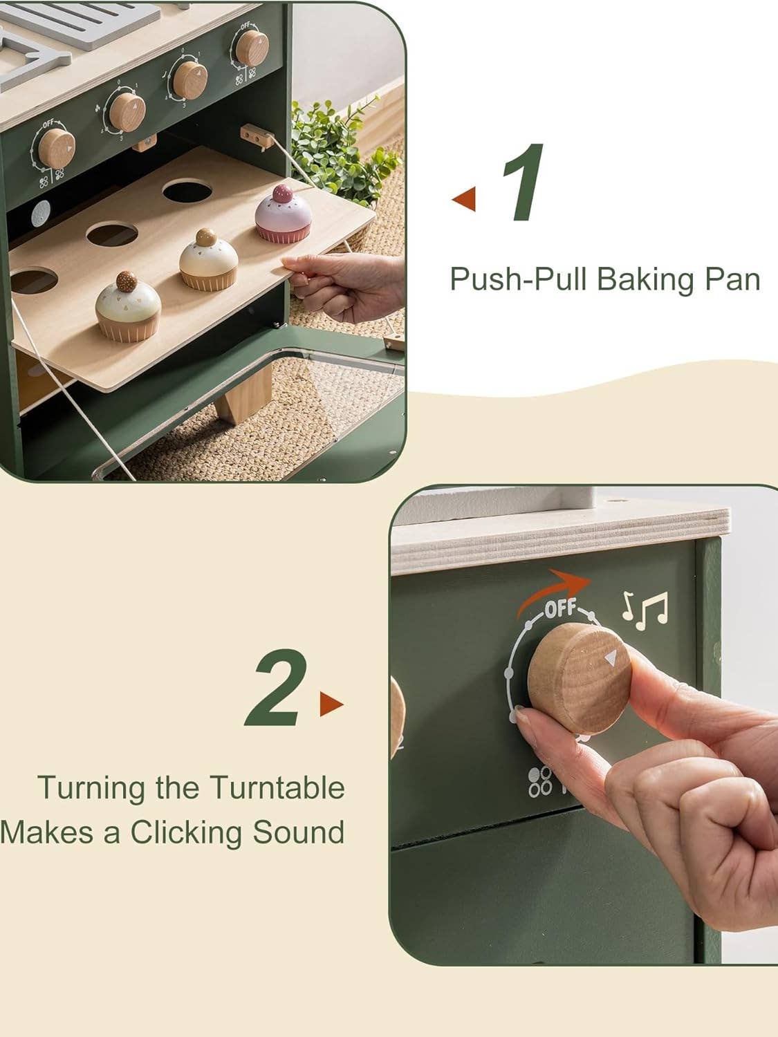 Robud & Mewoofun Official Store - Vendita all'ingrosso Set di giocattoli - Bambini - Set da gioco cucina per bambini con forno giocattolo in legno Robud6