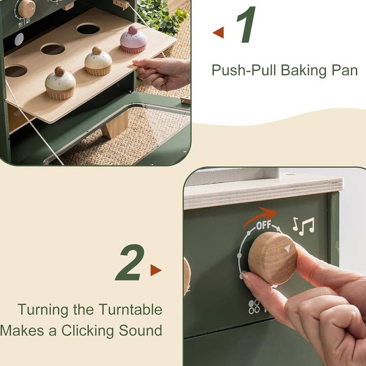 Robud & Mewoofun Official Store - Vendita all'ingrosso Set di giocattoli - Bambini - Set da gioco cucina per bambini con forno giocattolo in legno Robud6