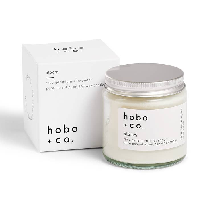 hobo + co. candles – wholesale Jar/filled candle – Bloom Small Aromatherapy Essential Oil Soy Candle0