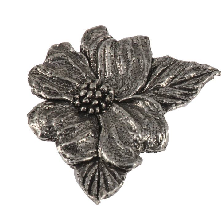 Broche de alfinete de lapela de estanho premium Dogwood, Cornus Flower por atacado de Creative Pewter Designs