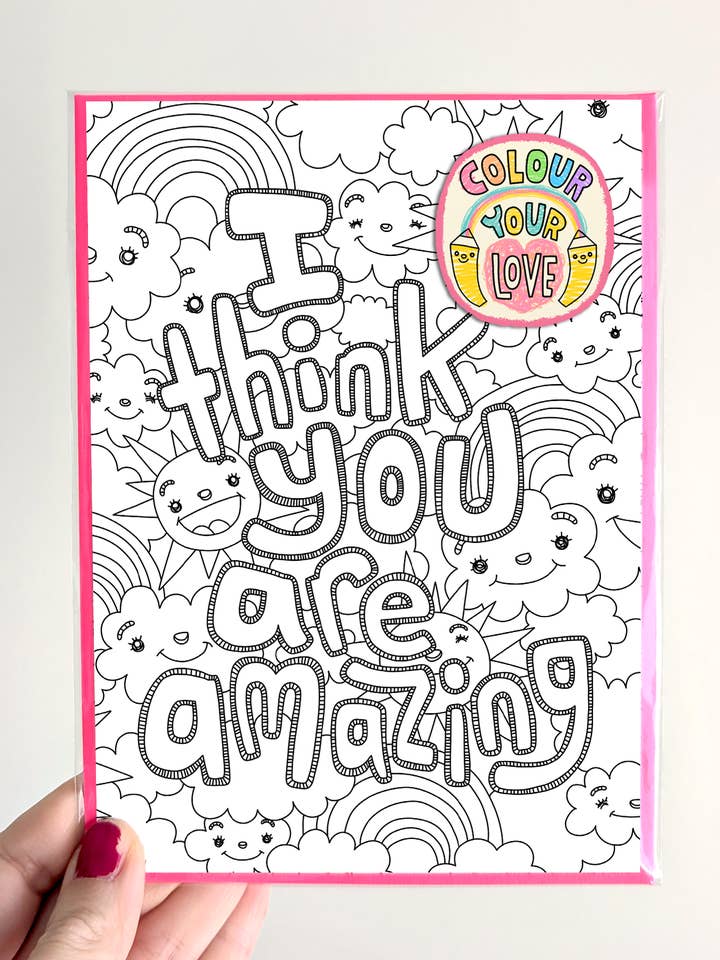 Colouring Card - Amazing for wholesale by Chika Ando Illustration