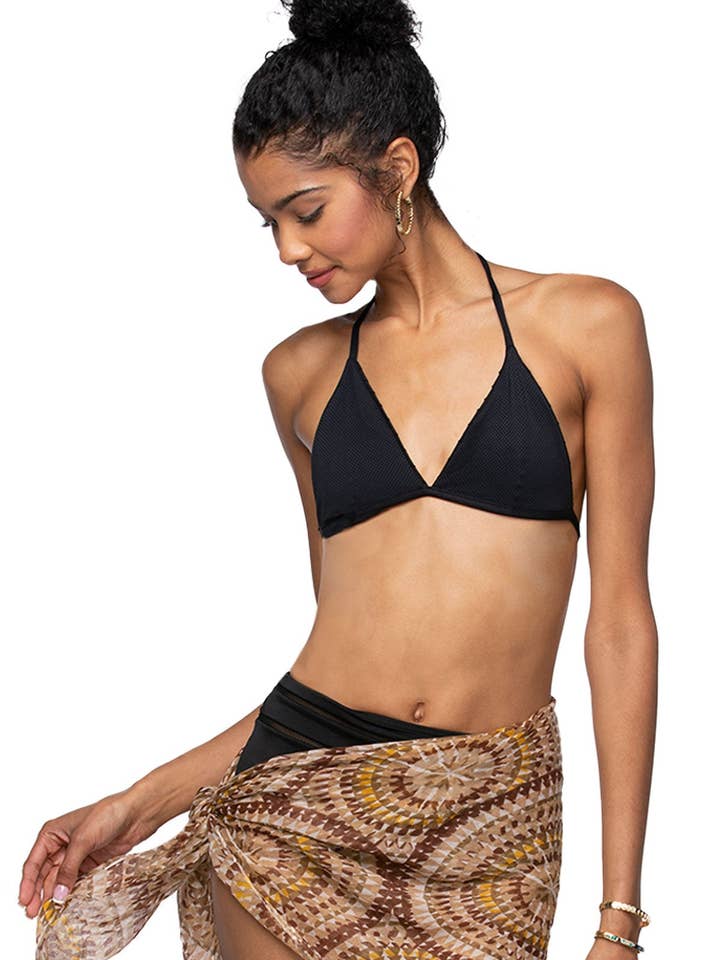 Paréo de plage carré court à franges Starburst pour la vente par Golden Sun