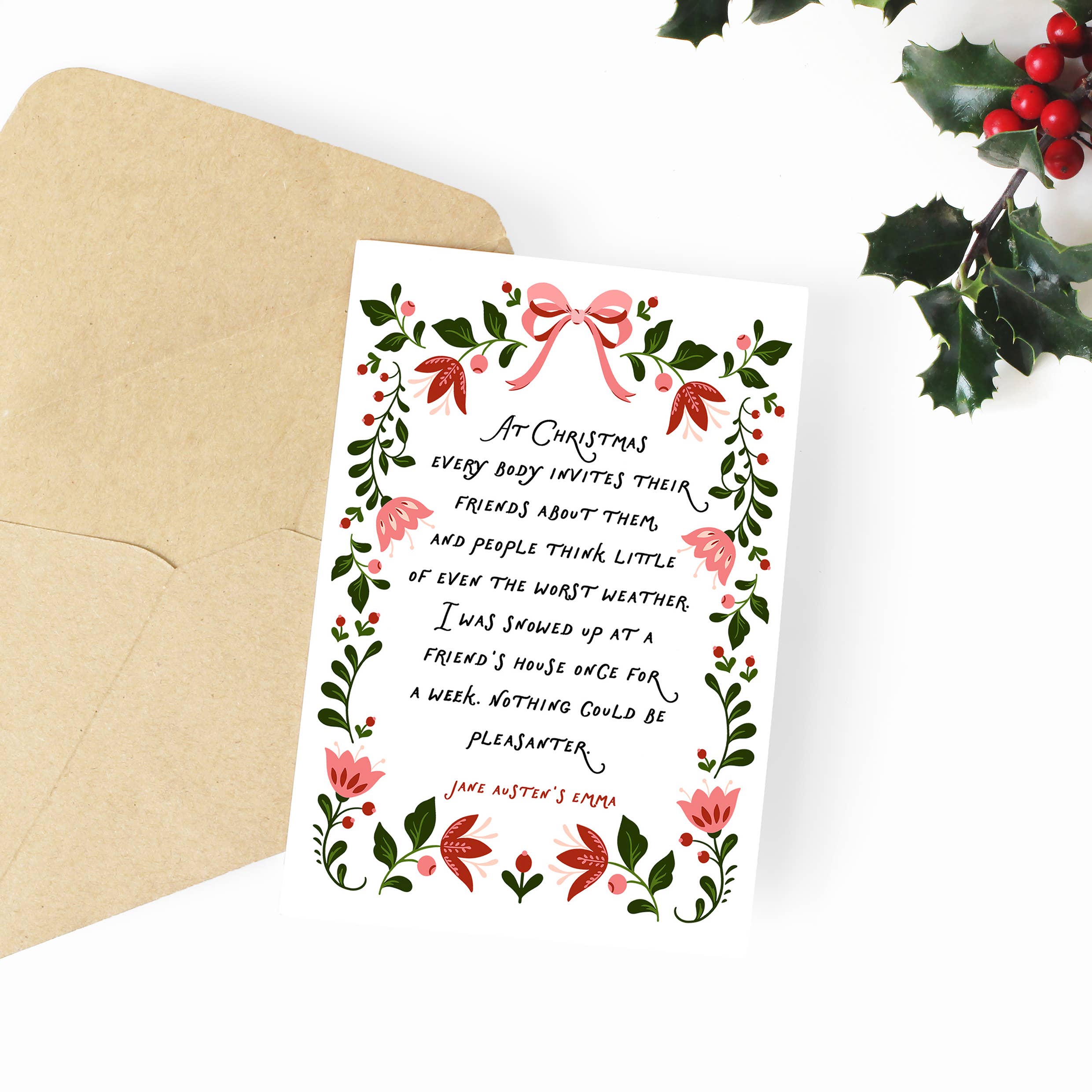 Quote and Quill - Wholesale Christmas Card - Jane Austen's Emma Christmas Card1