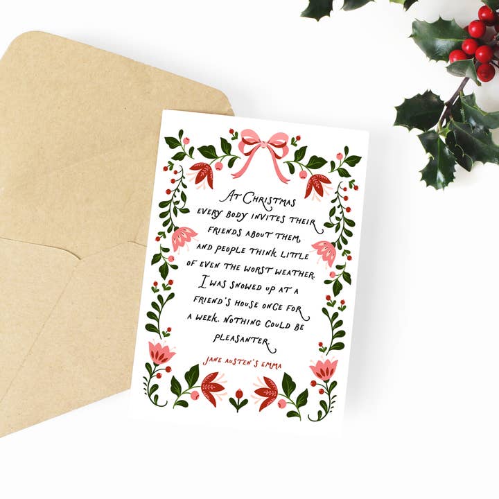 Quote and Quill - Wholesale Christmas Card - Jane Austen's Emma Christmas Card1