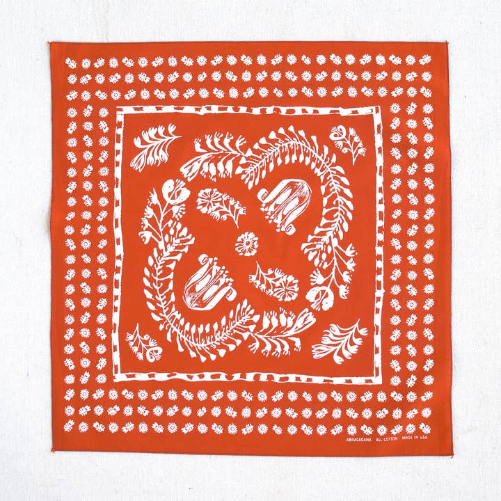 Abracadana - Vente Bandana – unisexe - Bandana floral Abracadana - orange marmelade2