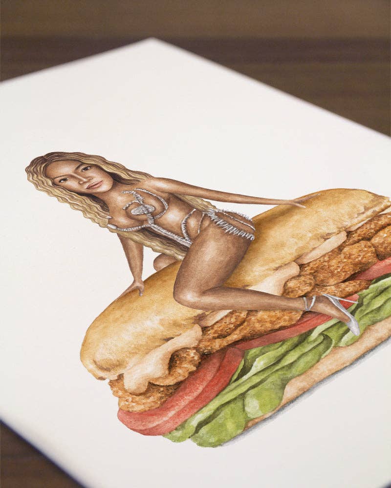 Celebs on Sandwiches - Wholesale Art Print - Beyonce - Renaissance - Watercolor Print2