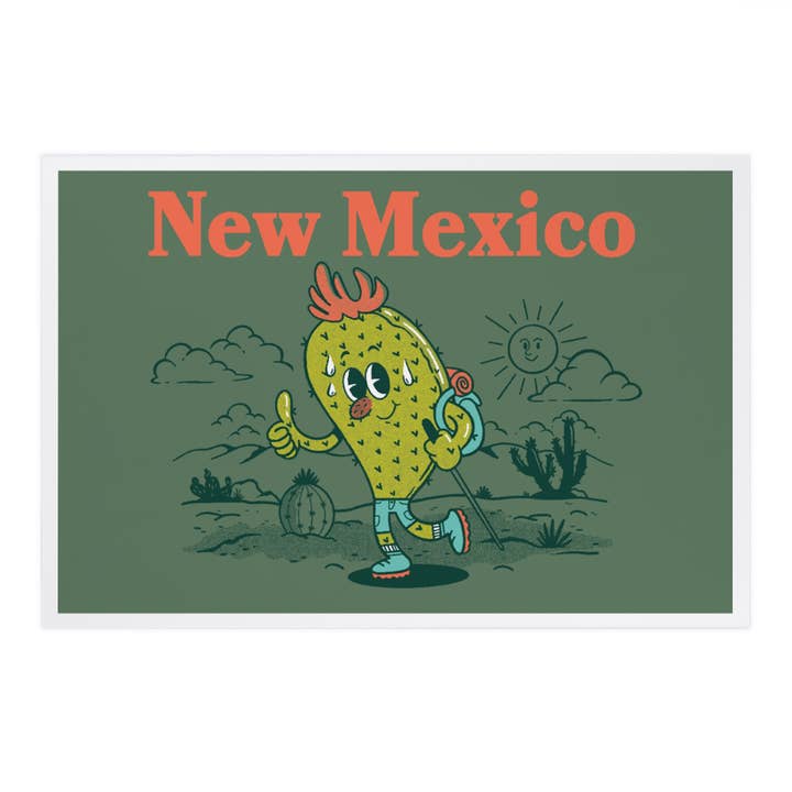 CARTES POSTALES PREMIUM Nouveau-Mexique, Mascotte, Randonnée Figuier de Barbarie pour la vente par Lantern Press