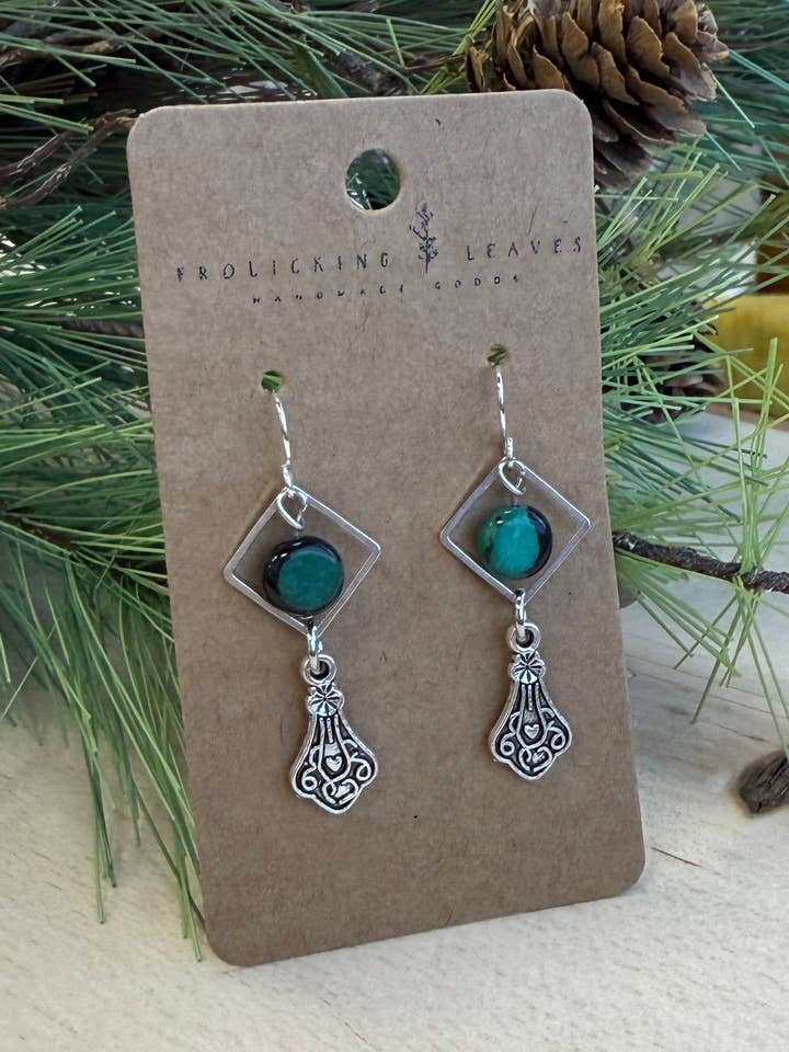 Turquoise Vintage Drop Earrings for wholesale by Frolicking Leaves