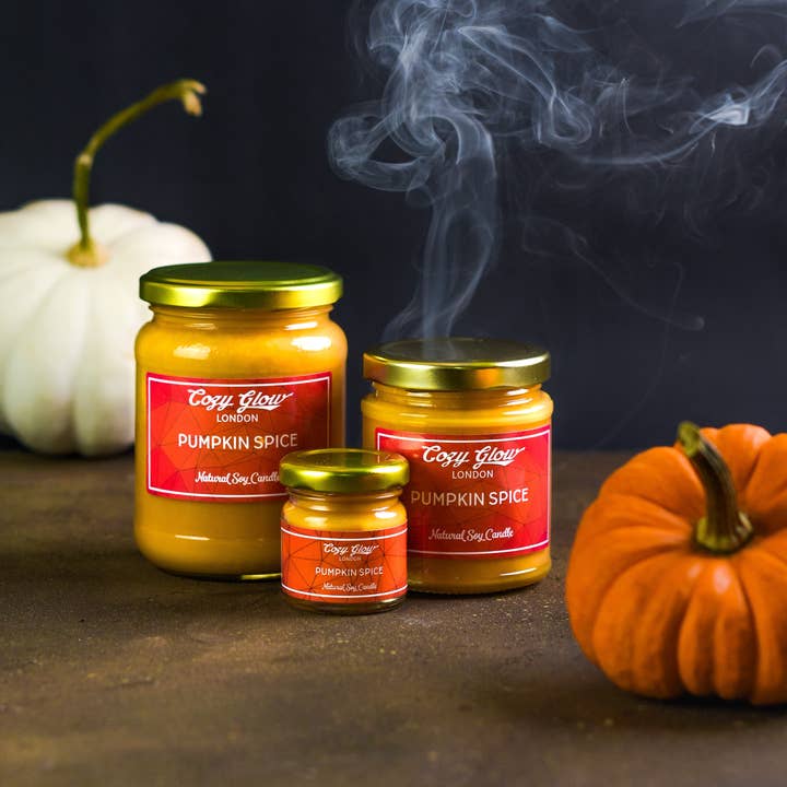 Pumpkin Spice Regular Soy Candle for wholesale by Cozy Glow Candles & Home