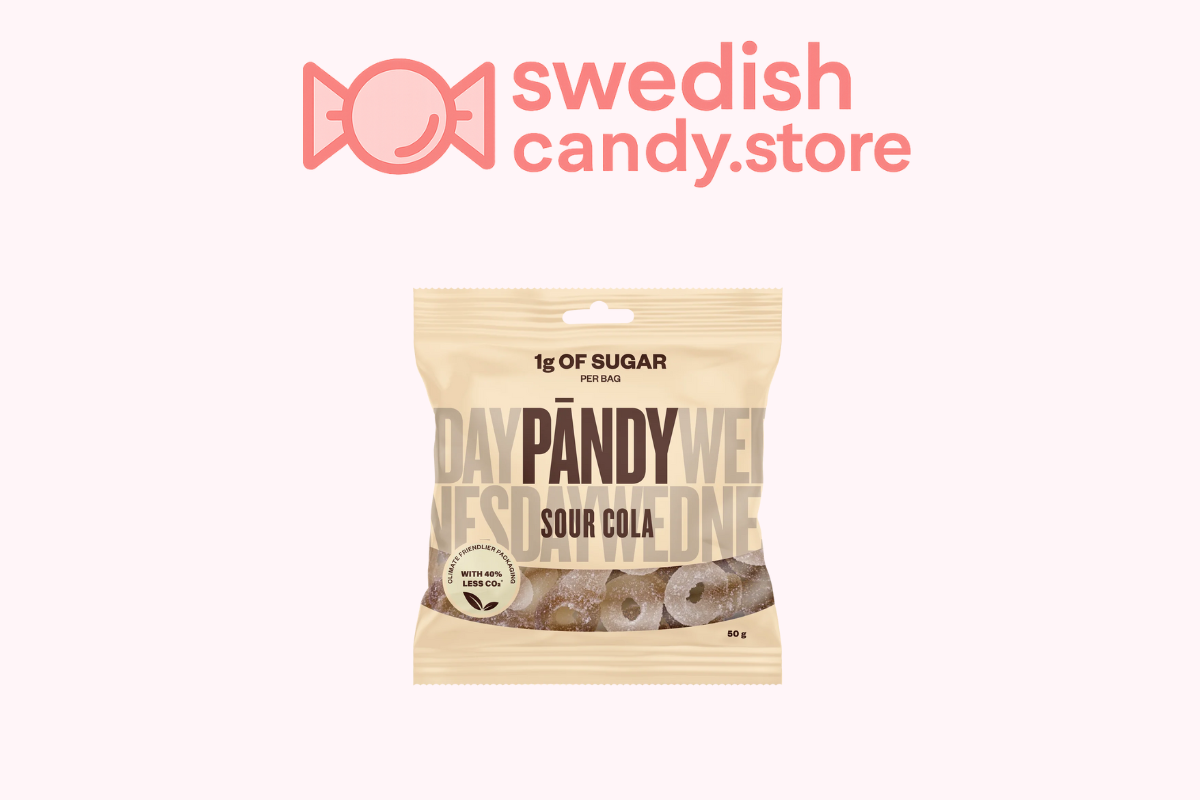 Swedish Candy.Store - Swedish Candy - Wholesale Gummy - Swedish Candy-Pandy Sour Cola 14x50G Bags. 1g Sugar per Bag2