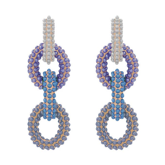 Ronde ketting schakels - Blues voor wholesale door QuayL Designs