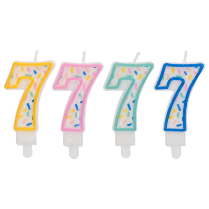 Candle Sprinkles Number 7 Assorted - 9 cm for wholesale by Folat BV