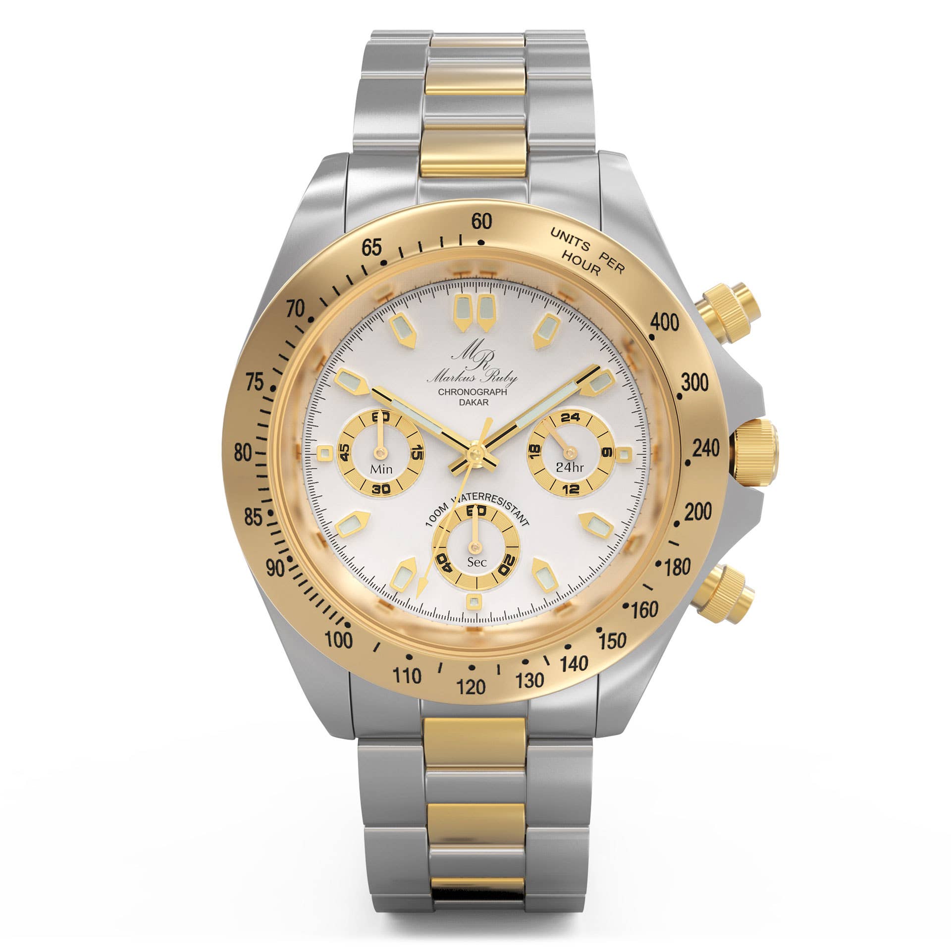 Markus Ruby – Großhandel Armbanduhr – Herren – Dakar Chronograph aus zwei Farben Edelstahl3