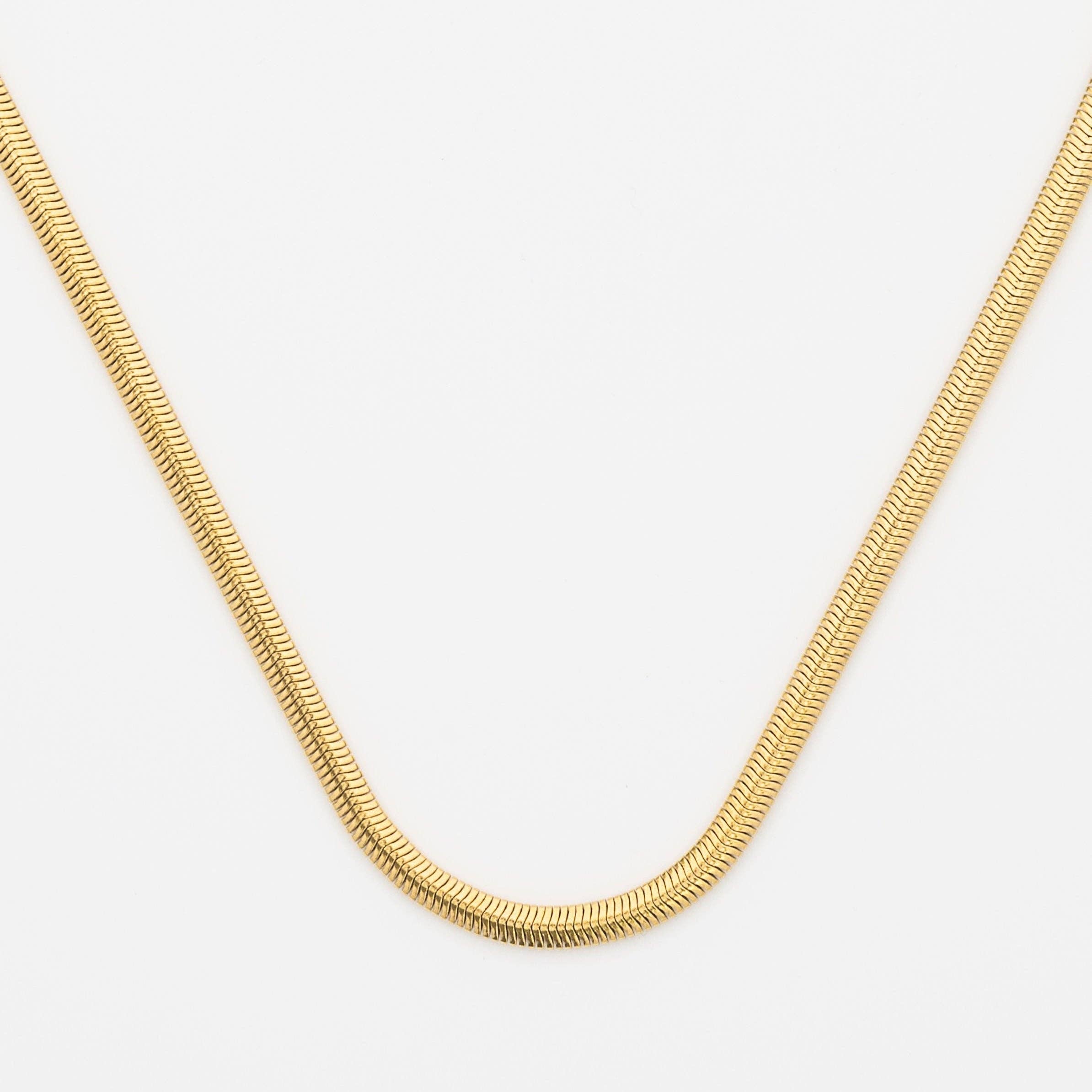 Brenda Grands Jewelry - Wholesale Link & Chain Necklace - Waterproof Gold Matte Herringbone Necklace2