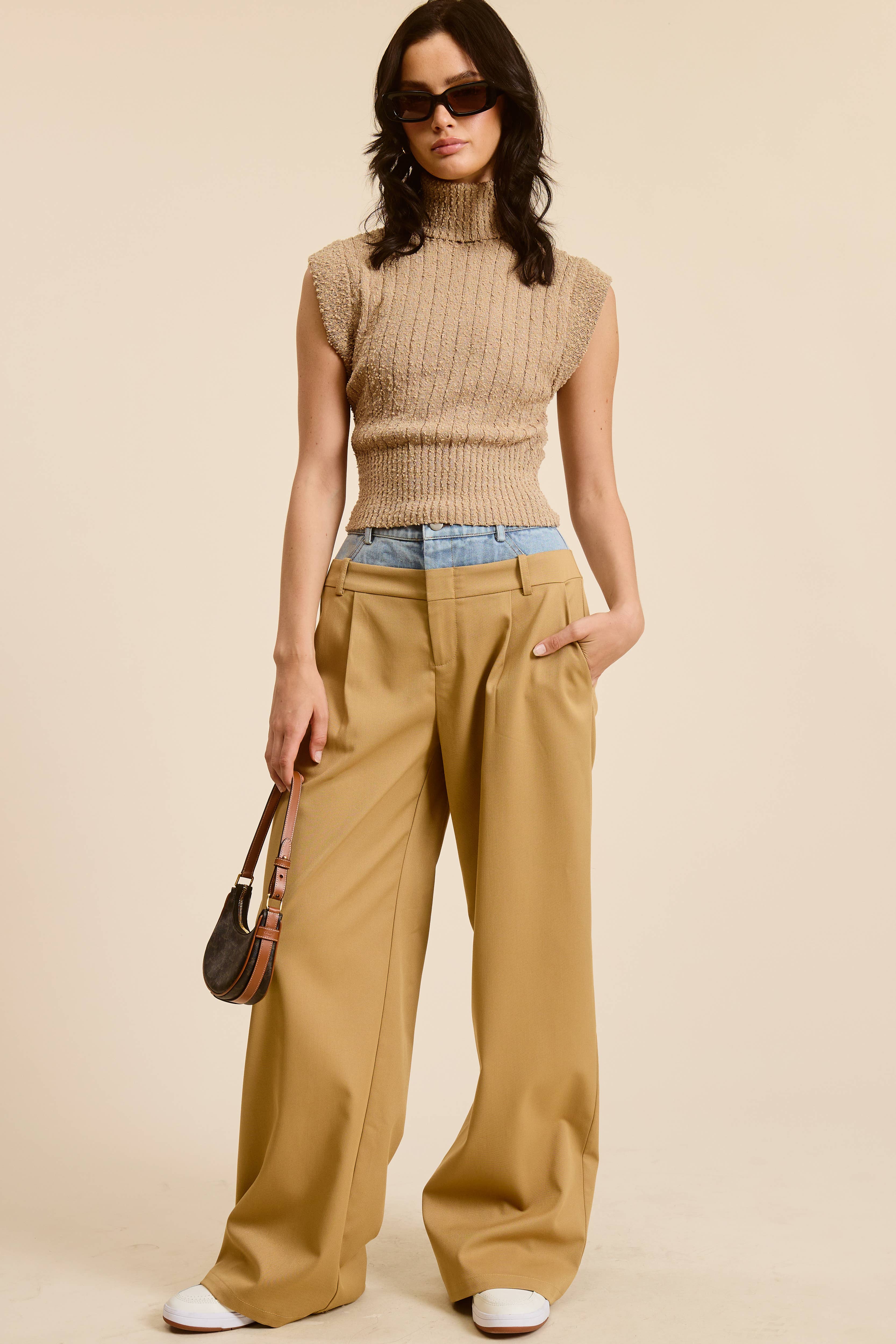 Mimosa - Vente Pantalon – femme - Pantalon large à taille contrastée en denim8