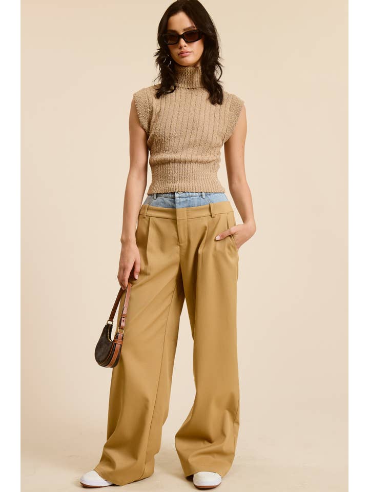 Mimosa - Vente Pantalon – femme - Pantalon large à taille contrastée en denim8