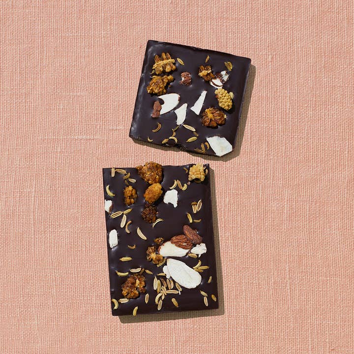 Spring & Mulberry - Wholesale Chocolate Bar - Mulberry Fennel Date-Sweetened Dark Chocolate