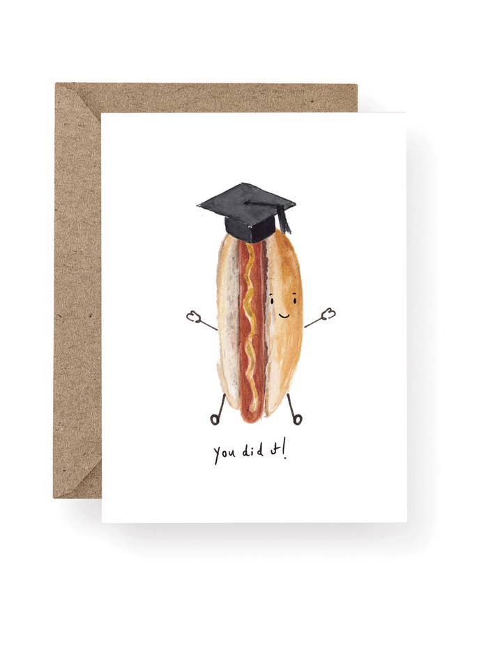 Clever Sausage Graduation Card for wholesale by Western Sketch