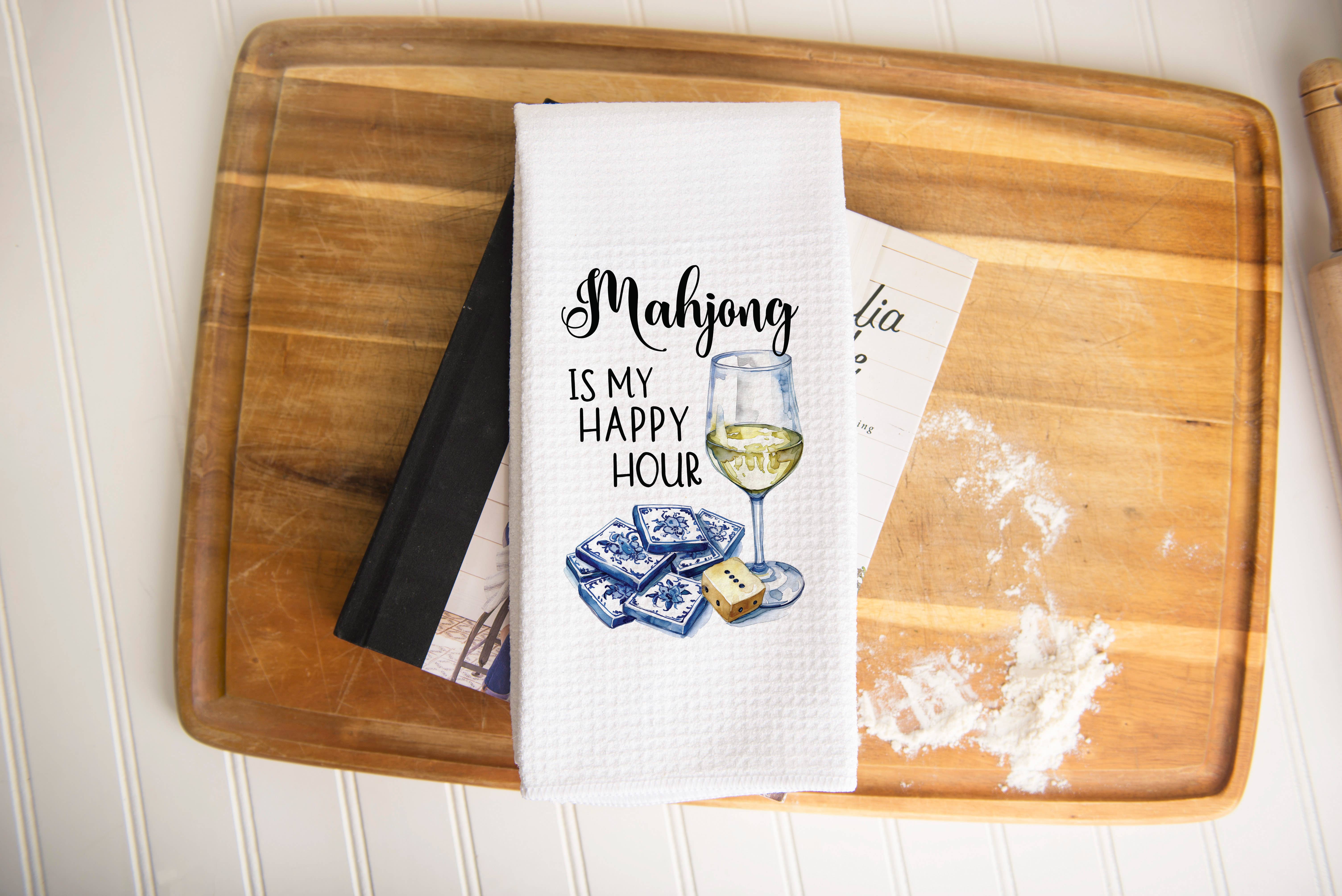 Canary Road - Wholesale Tea Towel - Mahjong Happy Hour Towel, Mahjong Tile Game Decor1