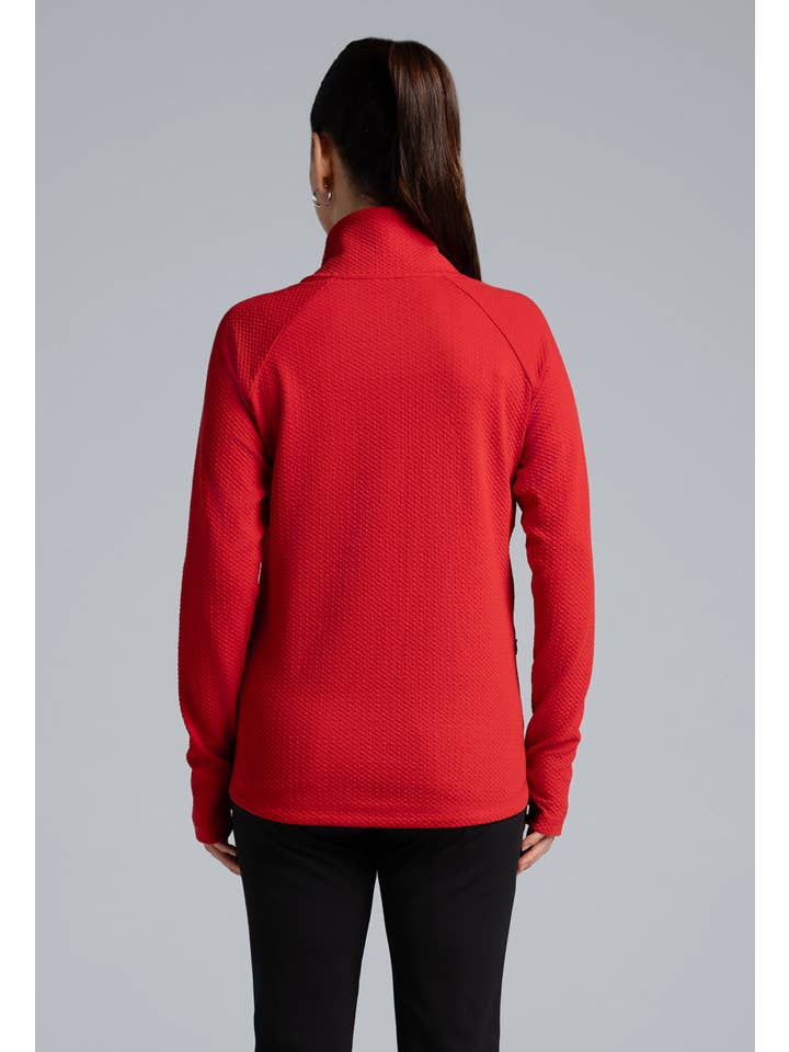 IBKÜL - Wholesale Sweatshirt - Women's - Solid Popcorn Stitch Asymmetrical Zip Pullover 2.028