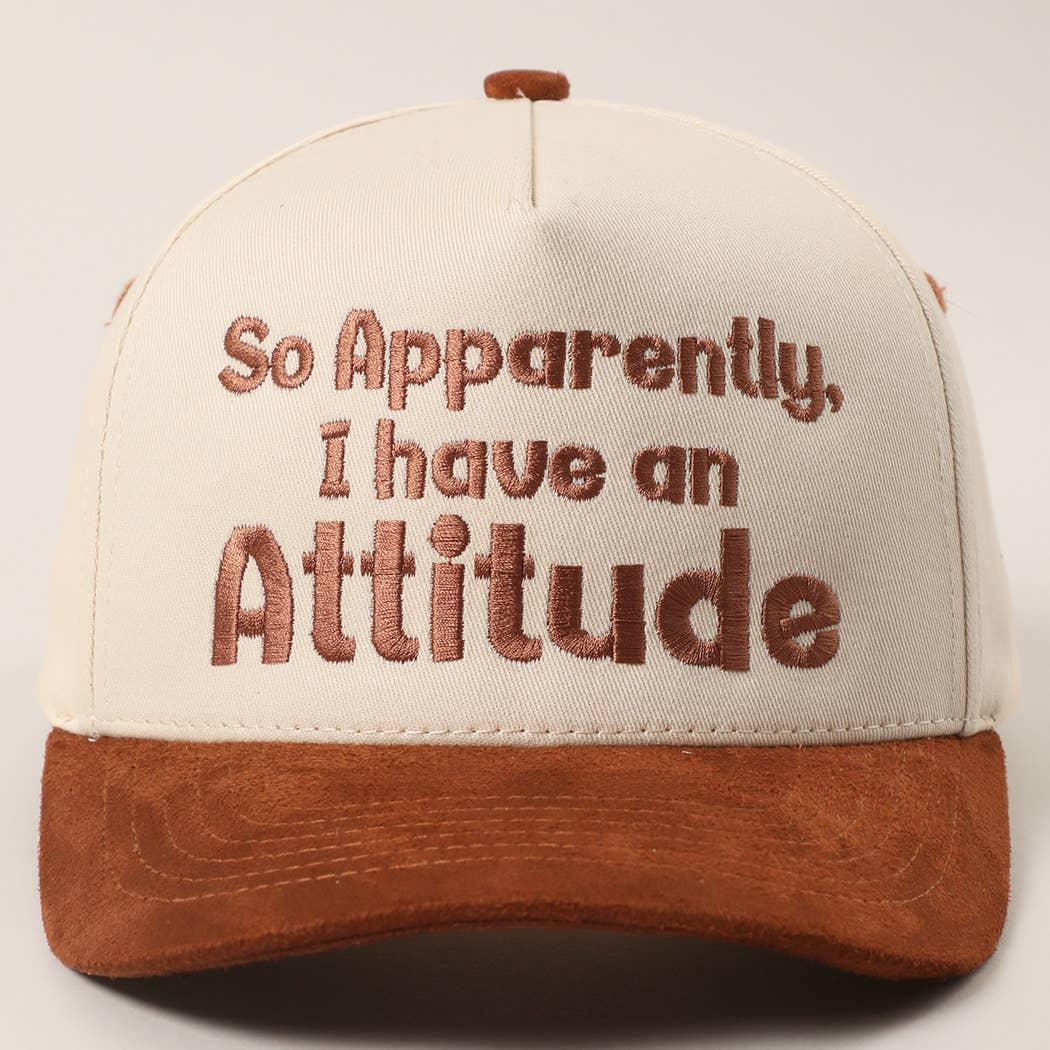 Fashion City - Wholesale Trucker Hat - Women's - So Apparently I Have An Attitude Two-Tone Suede Trucker Hat5